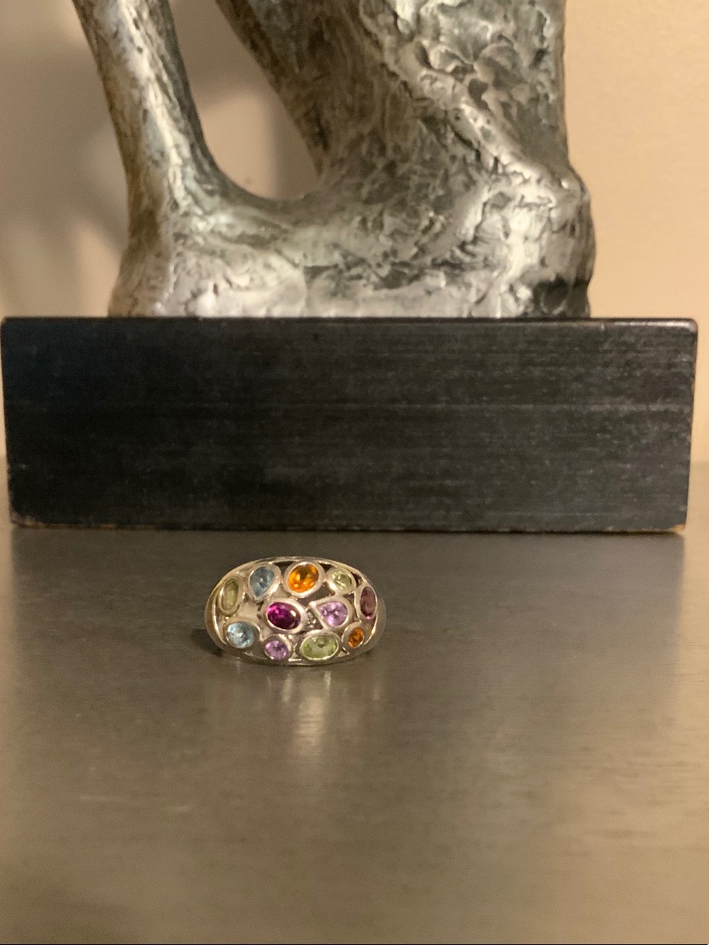 Multi-Gemstone Dome Ring in Multicolor